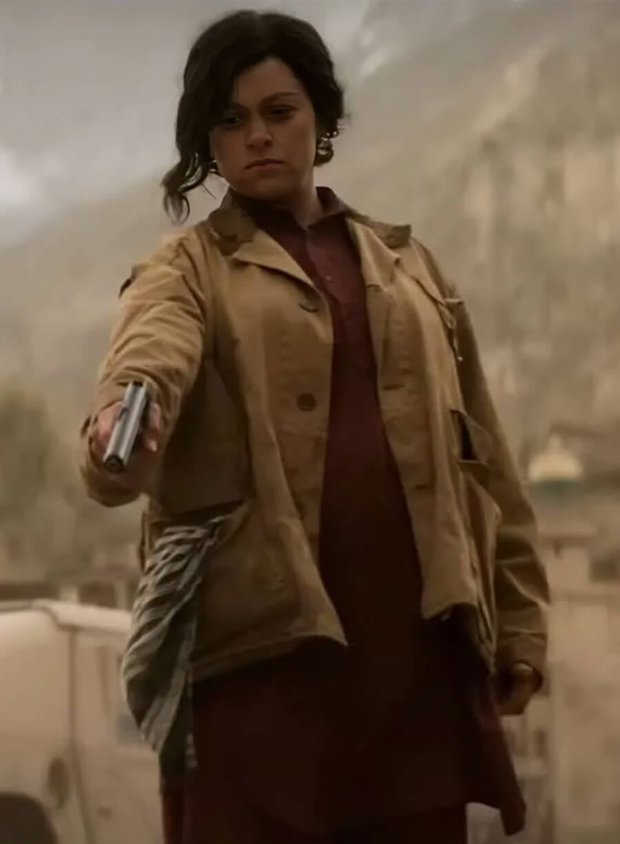 Harpoon Alia Shawkat Inspired Brown Cotton Jacket - The Old Man Tv Series Style