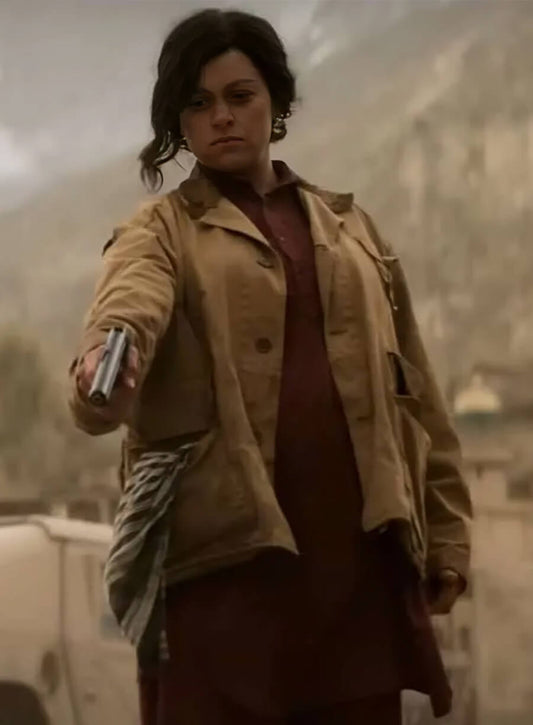 Harpoon Alia Shawkat Inspired Brown Cotton Jacket - The Old Man Tv Series Style