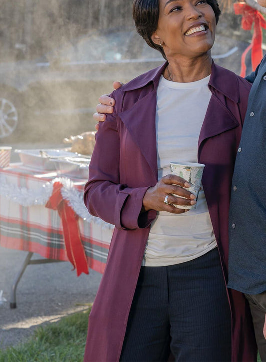 Harpoon Athena Grant Inspired Maroon Coat - 9-1-1 Style