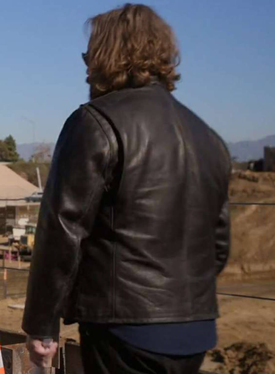 Harpoon Angus Sampson Inspired Black Leather Jacket - The Lincoln Lawyer S02 Style