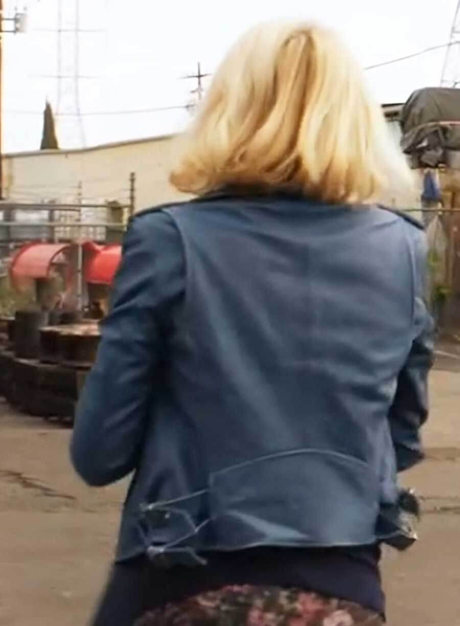 Harpoon Janine Cody Inspired Blue Real Leather Leather Jacket - Animal Kingdom Style