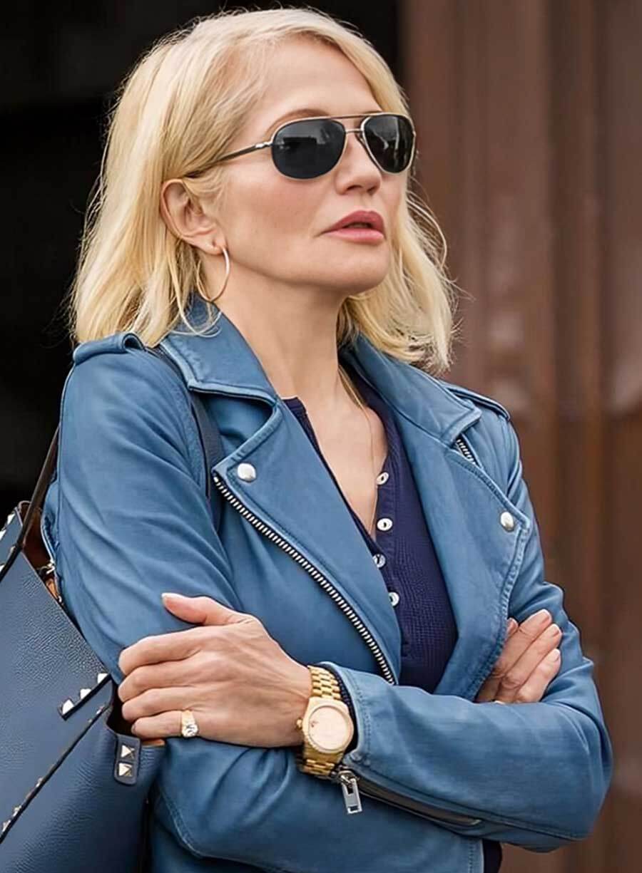 Harpoon Janine Cody Inspired Blue Real Leather Leather Jacket - Animal Kingdom Style