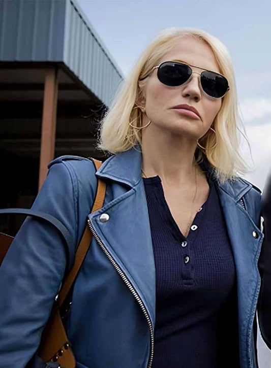 Harpoon Janine Cody Inspired Blue Real Leather Leather Jacket - Animal Kingdom Style