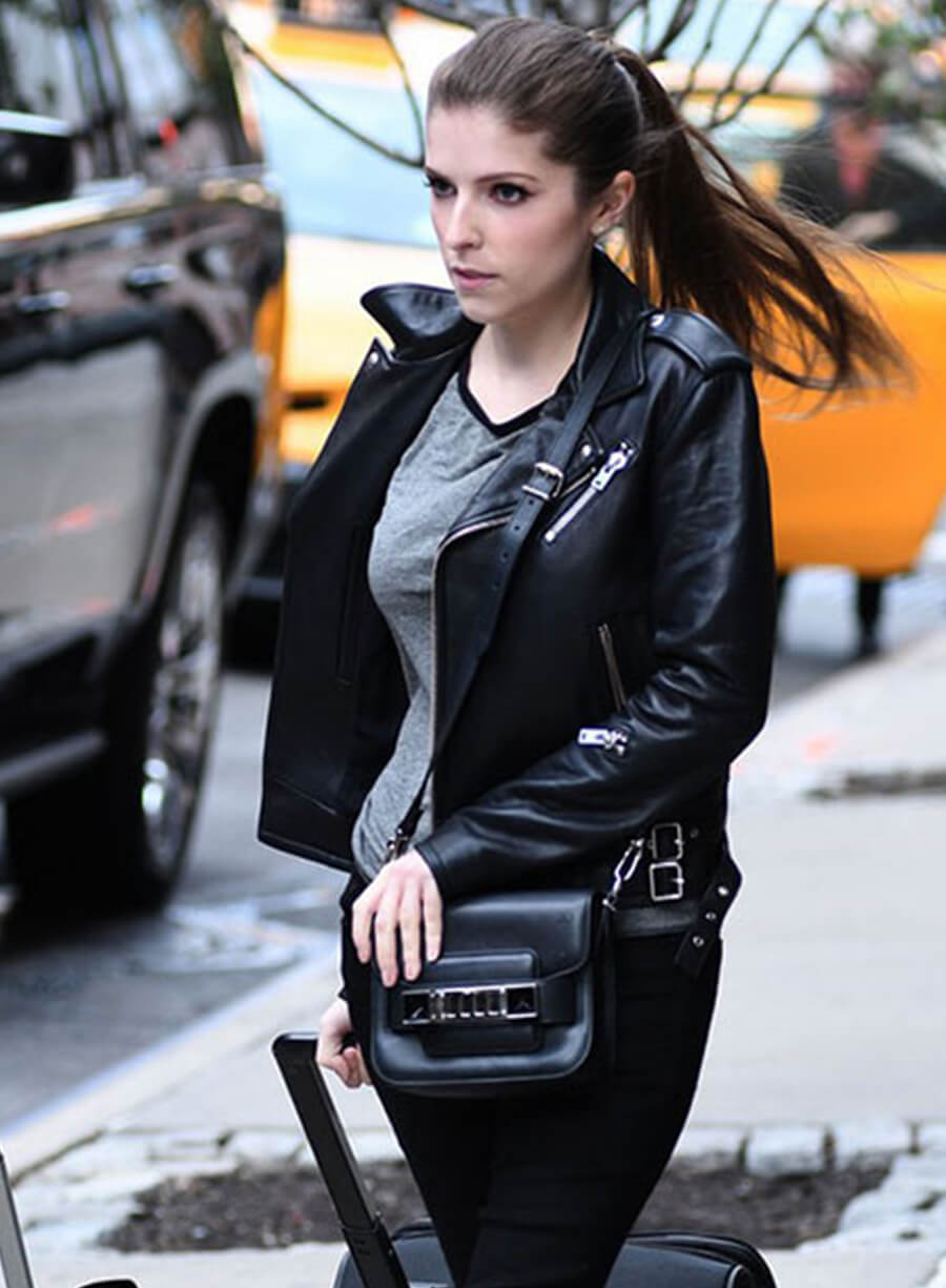Harpoon Anna Kendrick Inspired Black Biker Jacket
