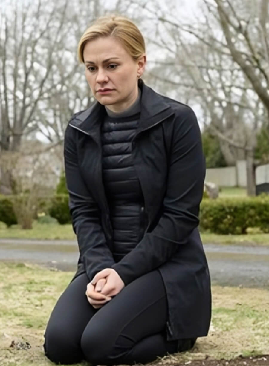 Harpoon Anna Paquin Inspired Black Cotton Coat - The Affair Style