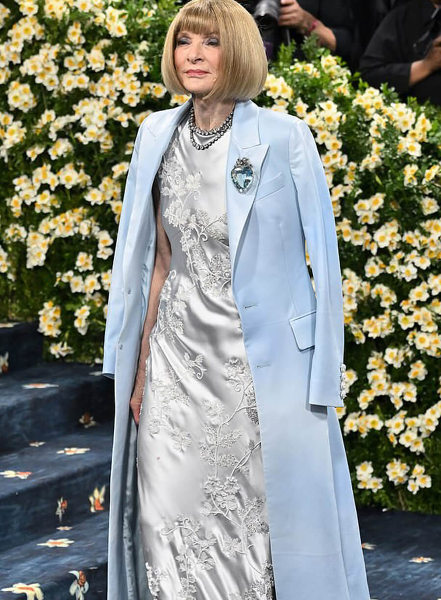 Harpoon Anna Wintour Inspired Blue Fabric Coat - Met Gala Red Carpet 2025 Style