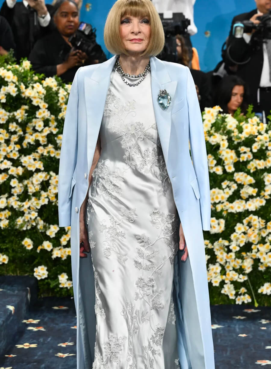 Harpoon Anna Wintour Inspired Blue Fabric Coat - Met Gala Red Carpet 2025 Style