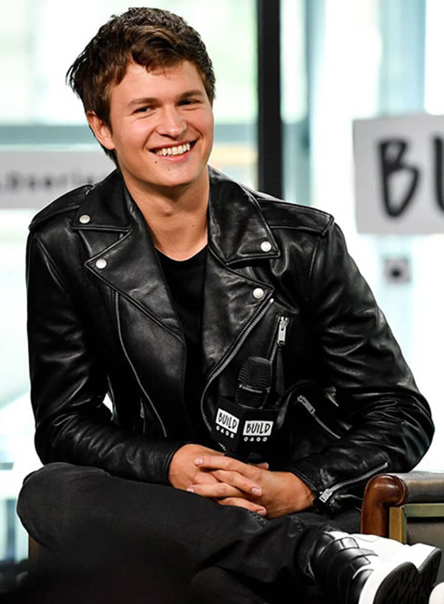 Harpoon Ansel Elgort Inspired Black Leather Jacket