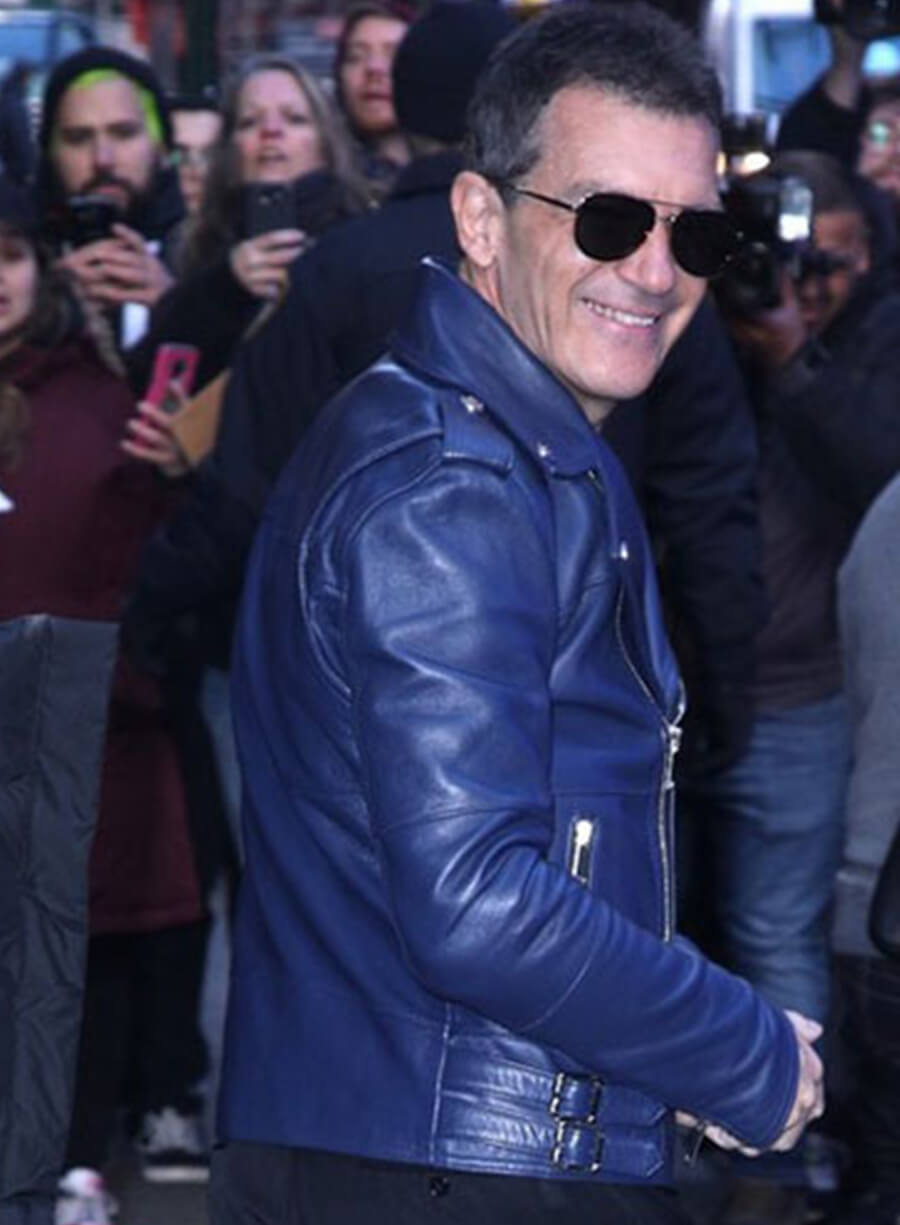 Harpoon Antonio Banderas Inspired Blue Biker Jacket
