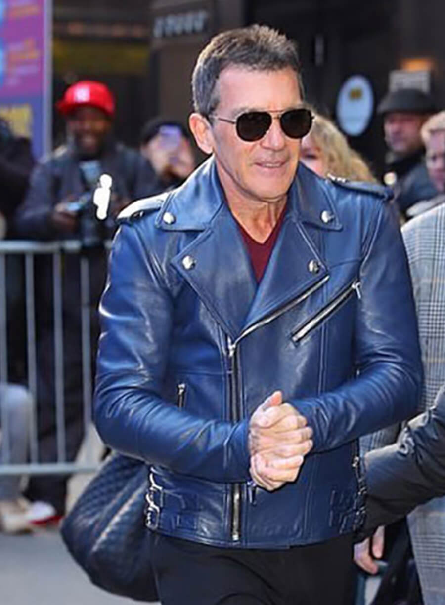 Harpoon Antonio Banderas Inspired Blue Biker Jacket