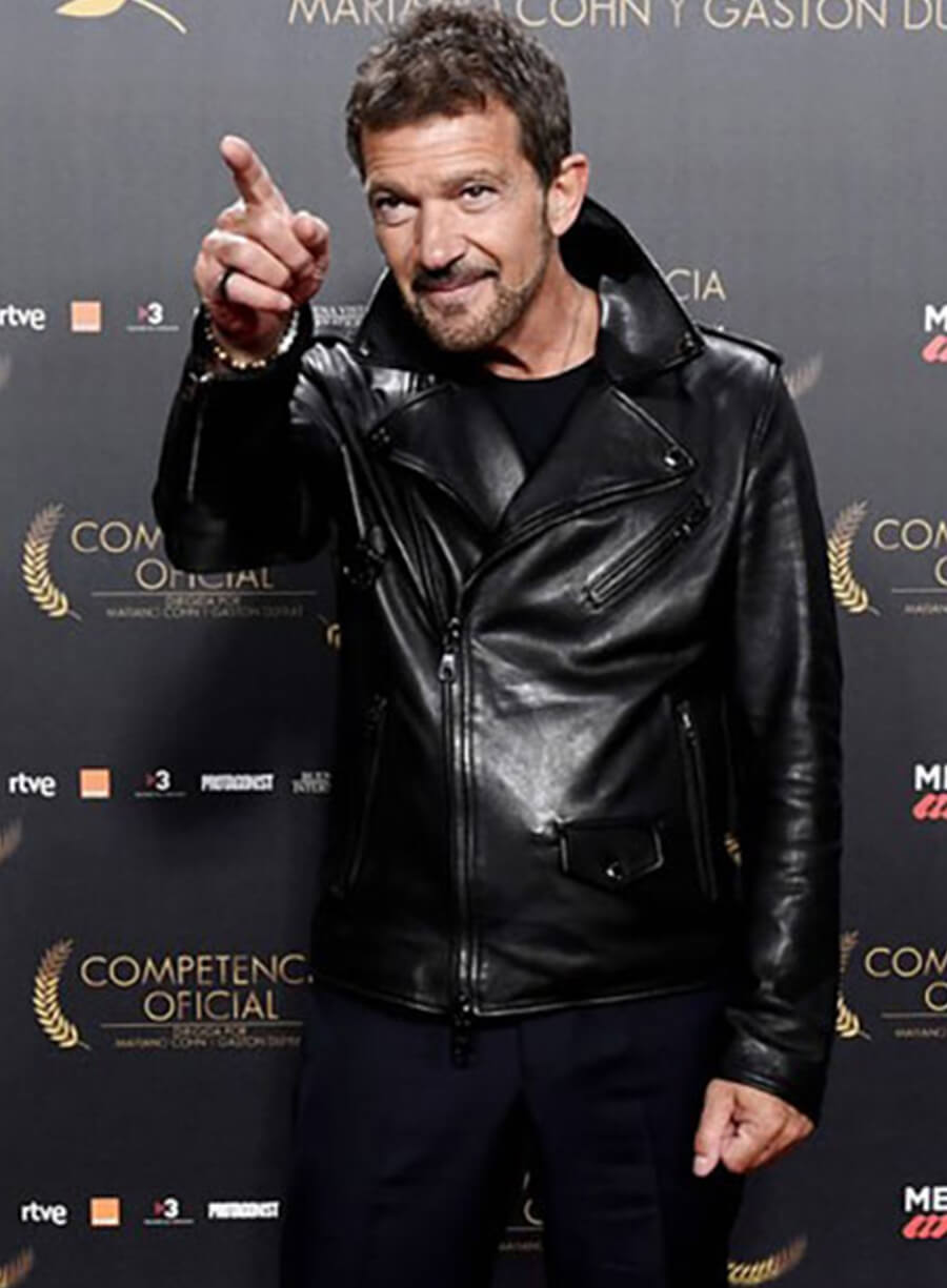 Harpoon Antonio Banderas Inspired Black Leather Jacket