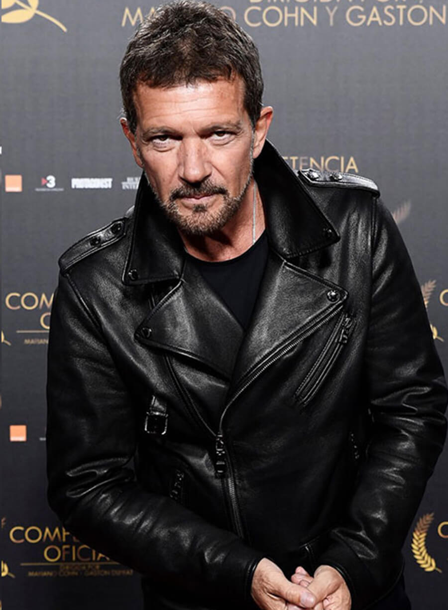 Harpoon Antonio Banderas Inspired Black Leather Jacket