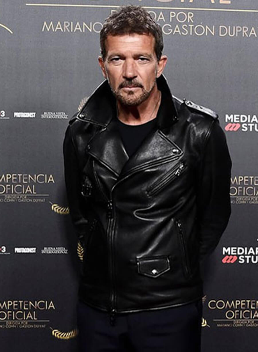 Harpoon Antonio Banderas Inspired Black Leather Jacket