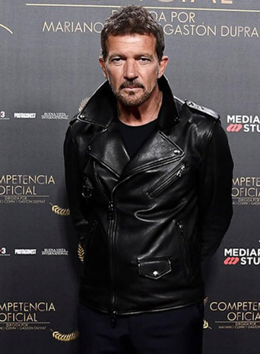 Harpoon Antonio Banderas Inspired Black Leather Jacket