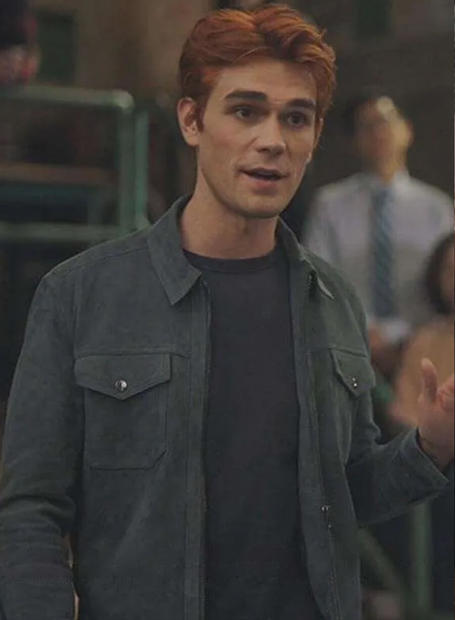 Harpoon Archie Andrews Inspired Grey Leather Jacket - Riverdale Style