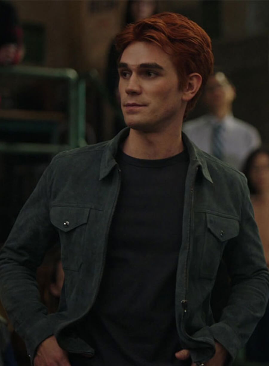 Harpoon Archie Andrews Inspired Grey Leather Jacket - Riverdale Style
