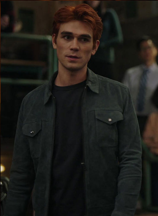 Harpoon Archie Andrews Inspired Grey Leather Jacket - Riverdale Style