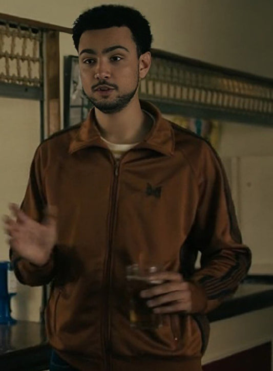 Harpoon Luke Inspired Brown Fleece Fabric Leather Jacket - Steal Style