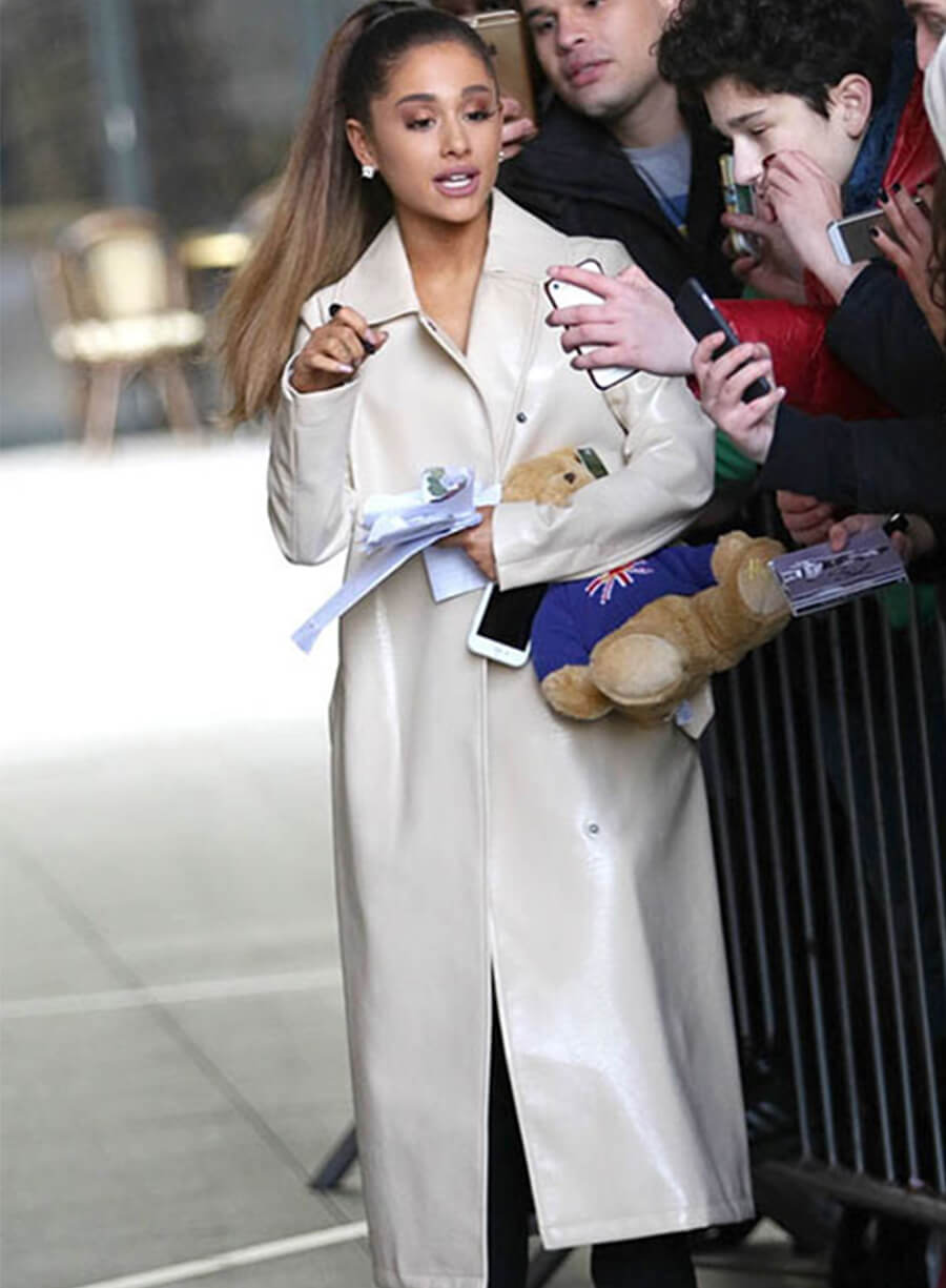 Harpoon Ariana Grande Long Inspired White Coat