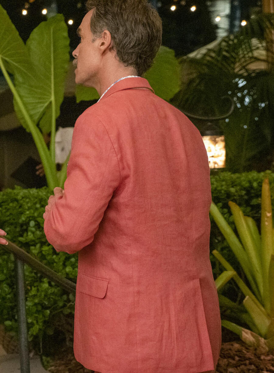 Harpoon Armond Inspired Pink Leather Jacket - The White Lotus Style