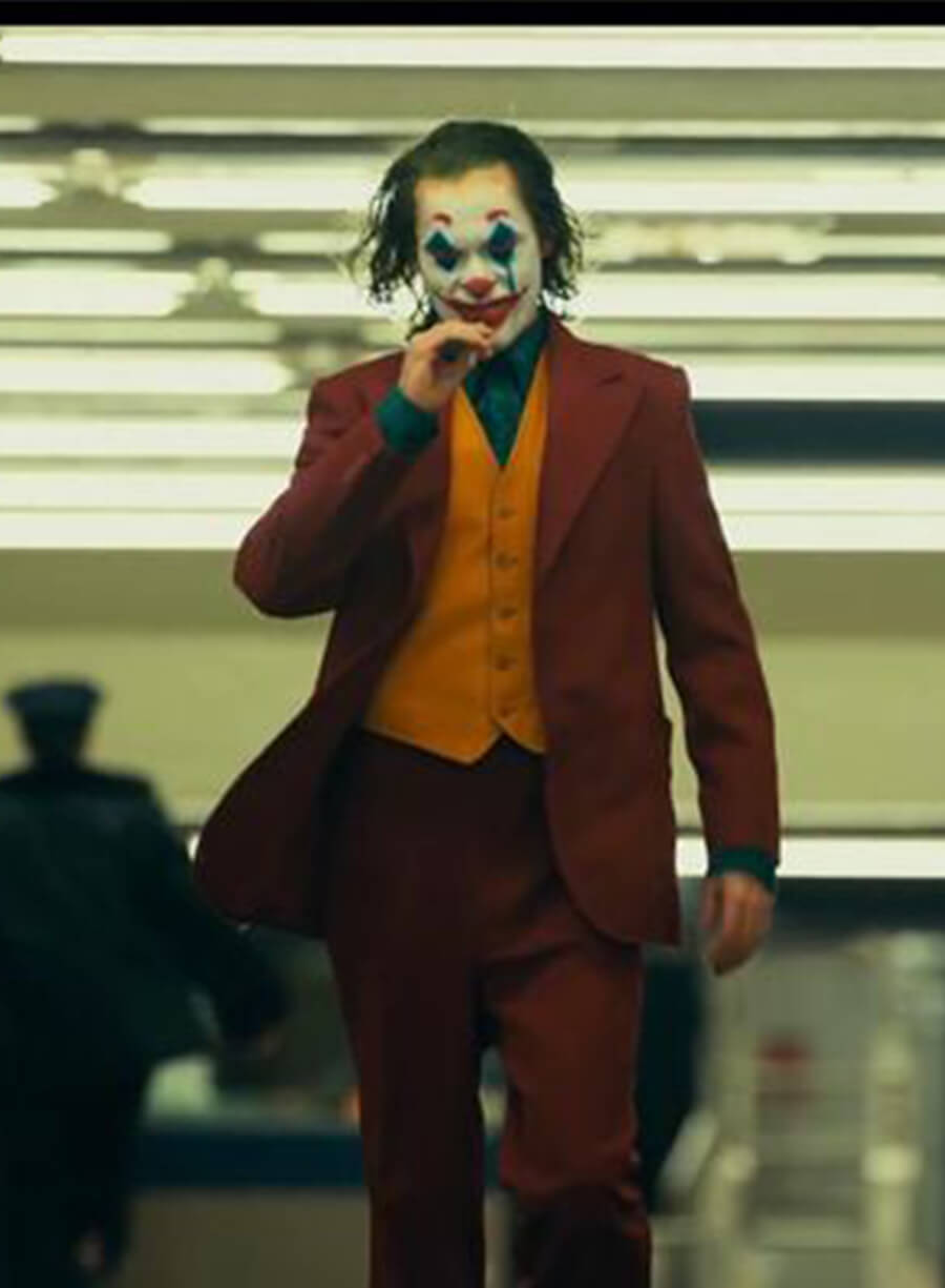 Harpoon Arthur Fleck Inspired Maroon Suiting Fabric Leather Jacket - Joker: Folie � Deux Style