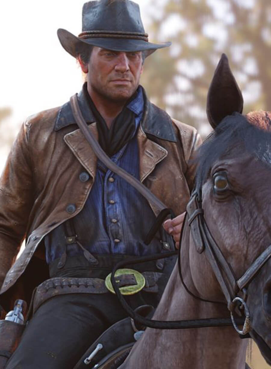 Harpoon Arthur Morgan Inspired Tan-Brown Leather Jacket - Red Dead Redemption 2 Style