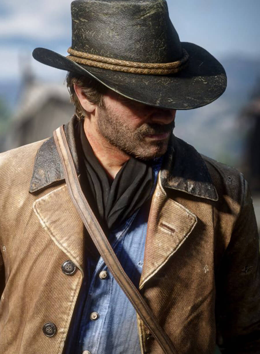 Harpoon Arthur Morgan Inspired Tan-Brown Leather Jacket - Red Dead Redemption 2 Style