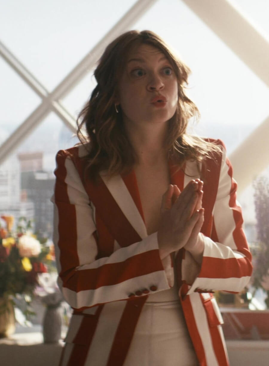 Harpoon Ashley Barrett Inspired Red and White Leather Jacket - The Boy S04 Style