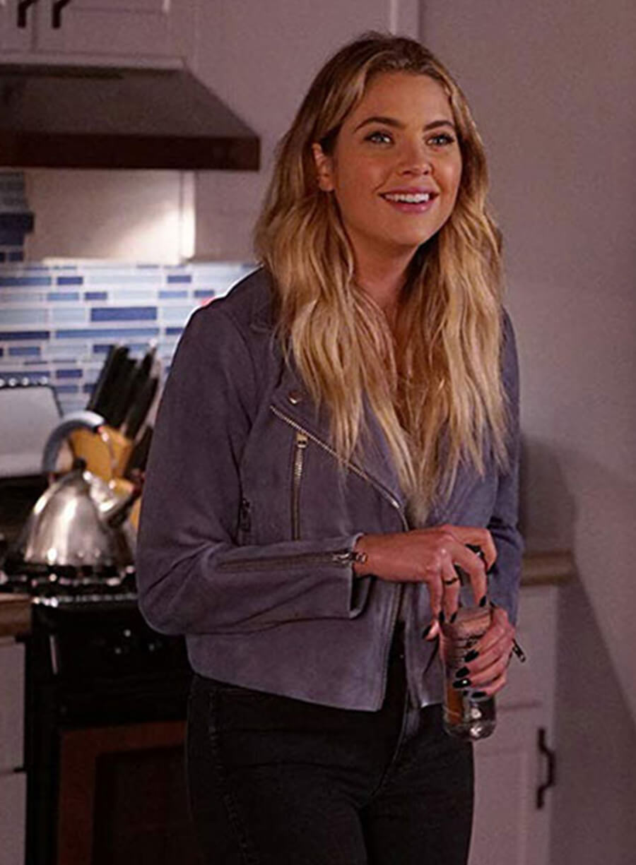 Harpoon Ashley Benson Pretty Little Liars Inspired Blue Leather Jacket