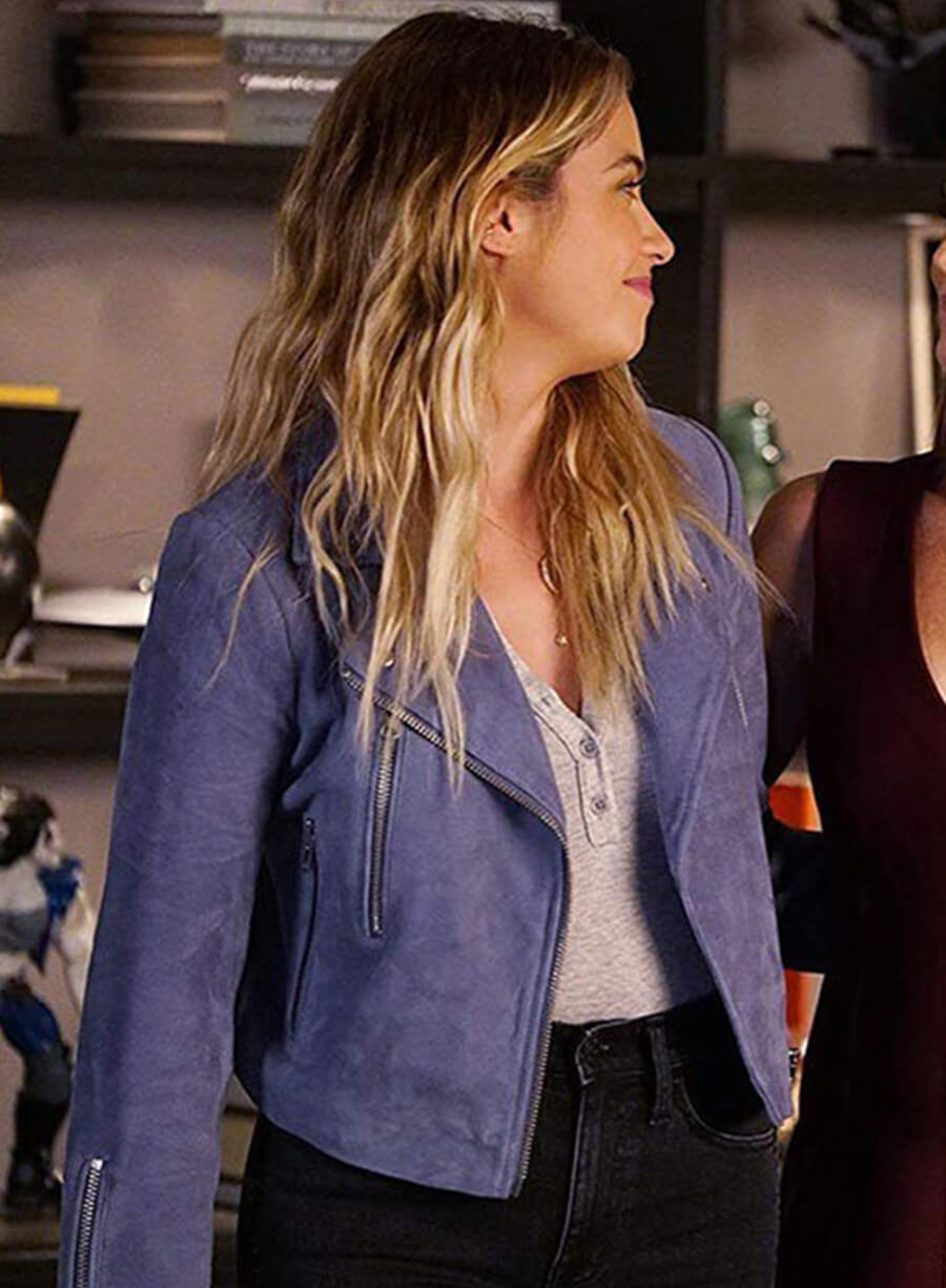 Harpoon Ashley Benson Pretty Little Liars Inspired Blue Leather Jacket