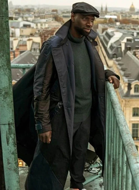 Harpoon Assane Diop Inspired Grey Coat - Lupin Style