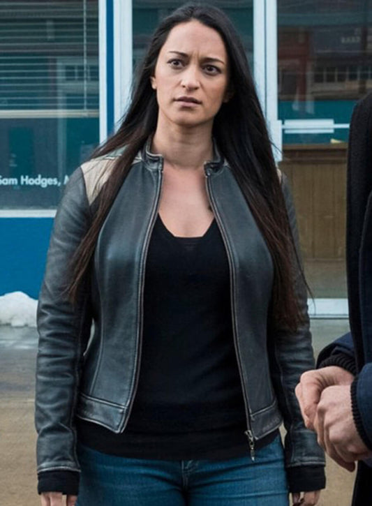 Harpoon Asta Twelvetrees Inspired Black Real Leather Leather Jacket - Resident Alien Style