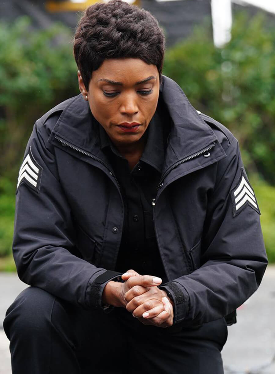 Harpoon Athena Grant Inspired Black Leather Jacket - 9-1-1 Style