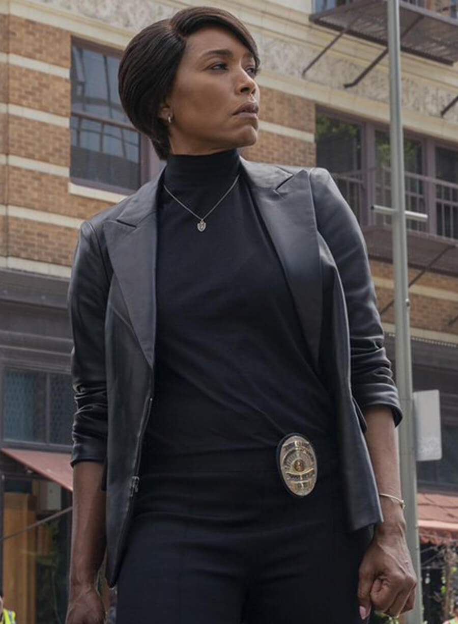 Harpoon Athena Grant Inspired Black Leather Jacket - 9-1-1 Style