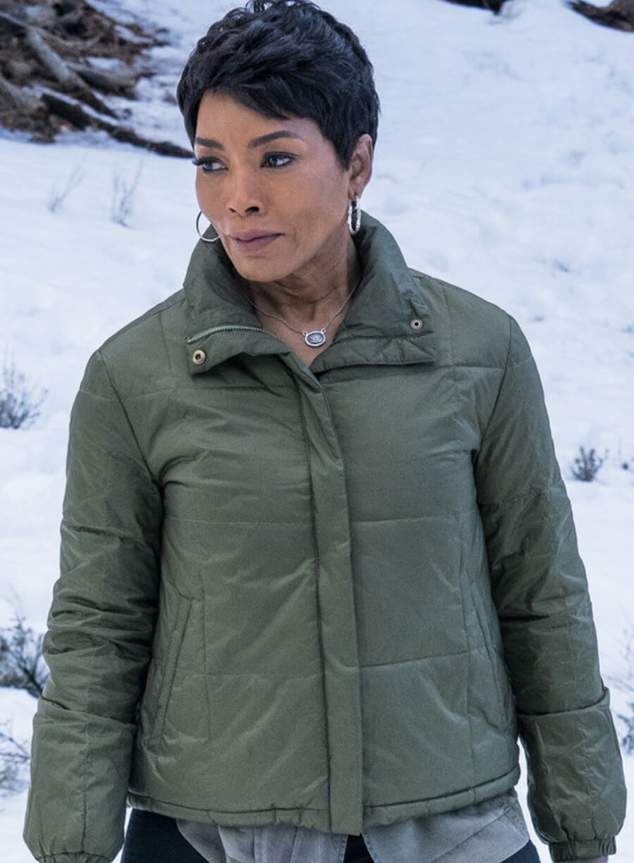 Harpoon Athena Grant Inspired Green Leather Jacket - 9-1-1 Style