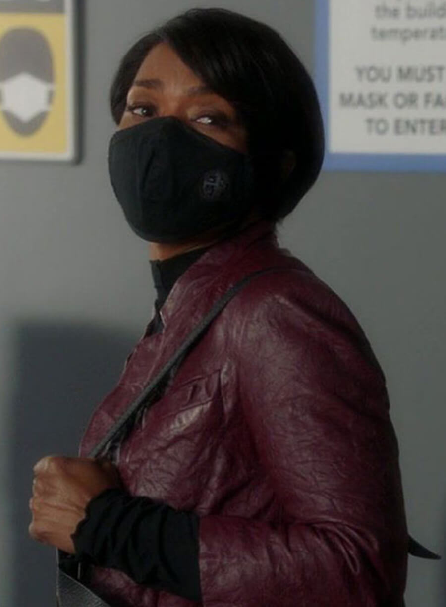 Harpoon Athena Grant Inspired Maroon Leather Jacket - 9-1-1 Style