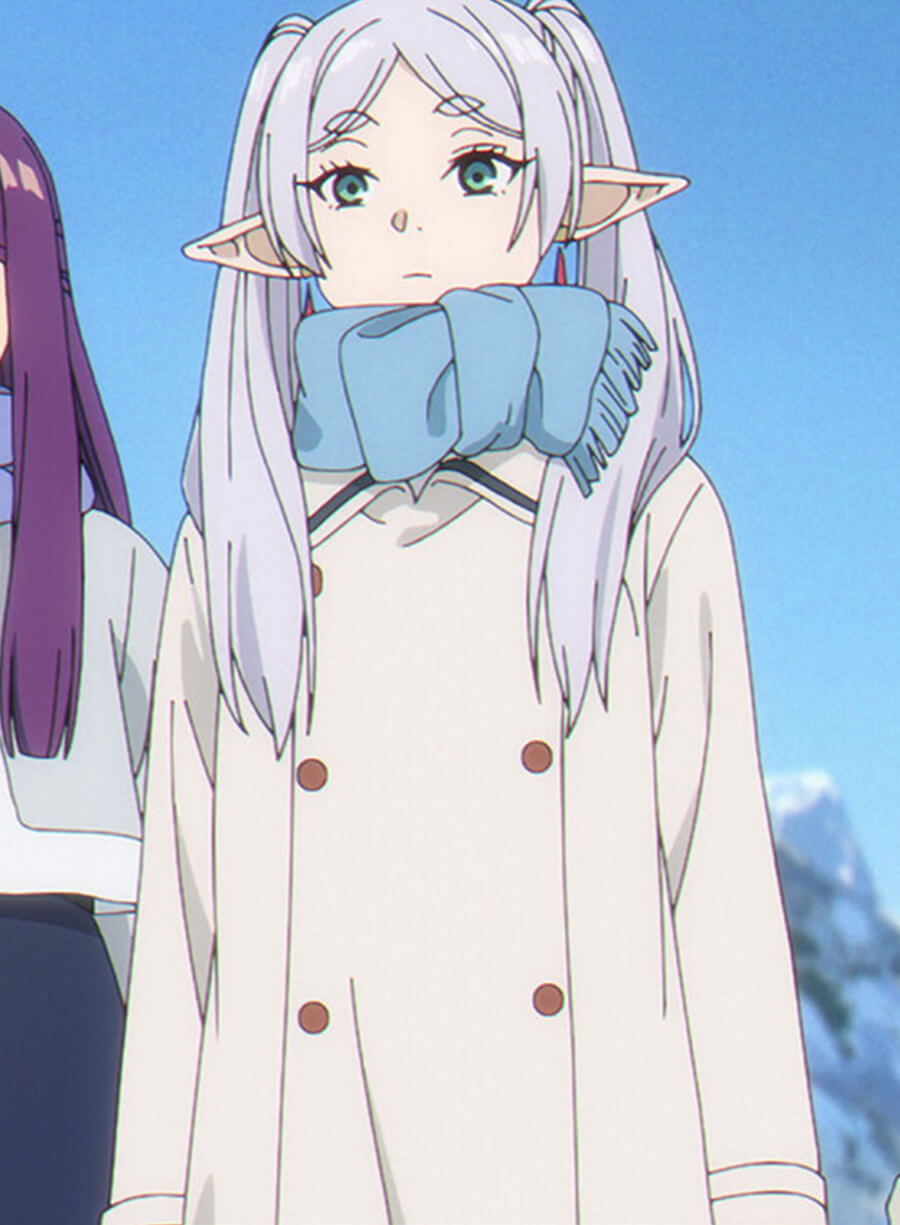Harpoon Frieren Inspired White Coat - Frieren: Beyond Journey's End Style