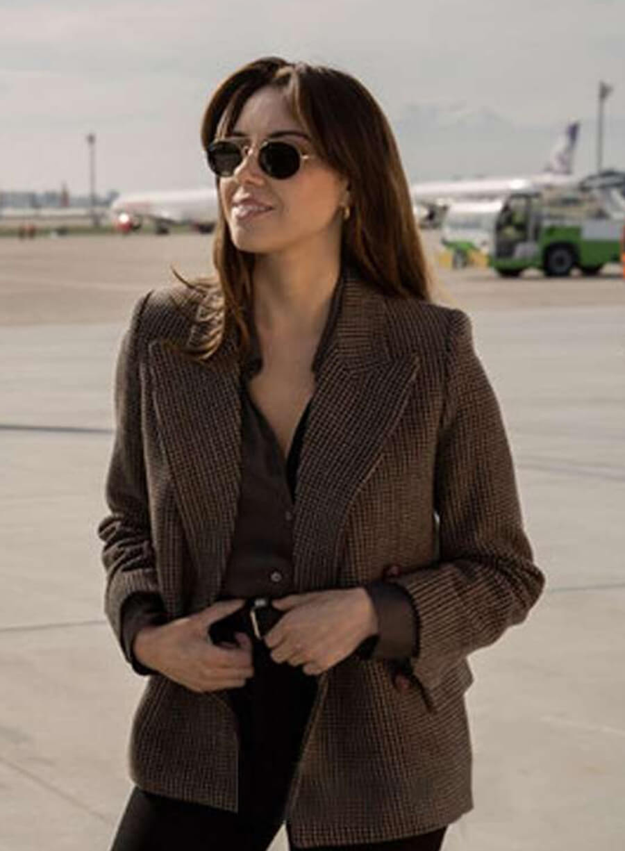 Harpoon Sarah Fidel Inspired Brown Leather Jacket - Operation Fortune Ruse de guerre Style
