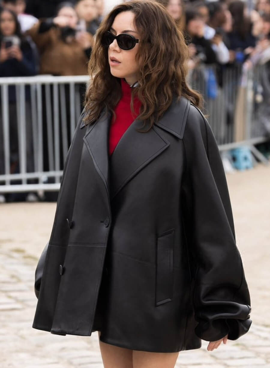 Harpoon Aubrey Plaza Paris Fashion Inspired Black Leather Jacket