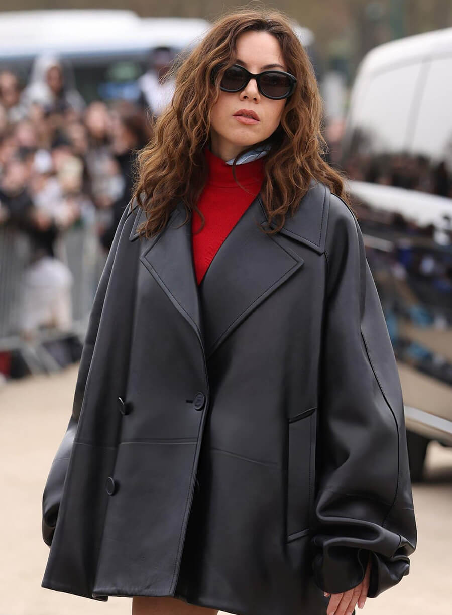 Harpoon Aubrey Plaza Paris Fashion Inspired Black Leather Jacket