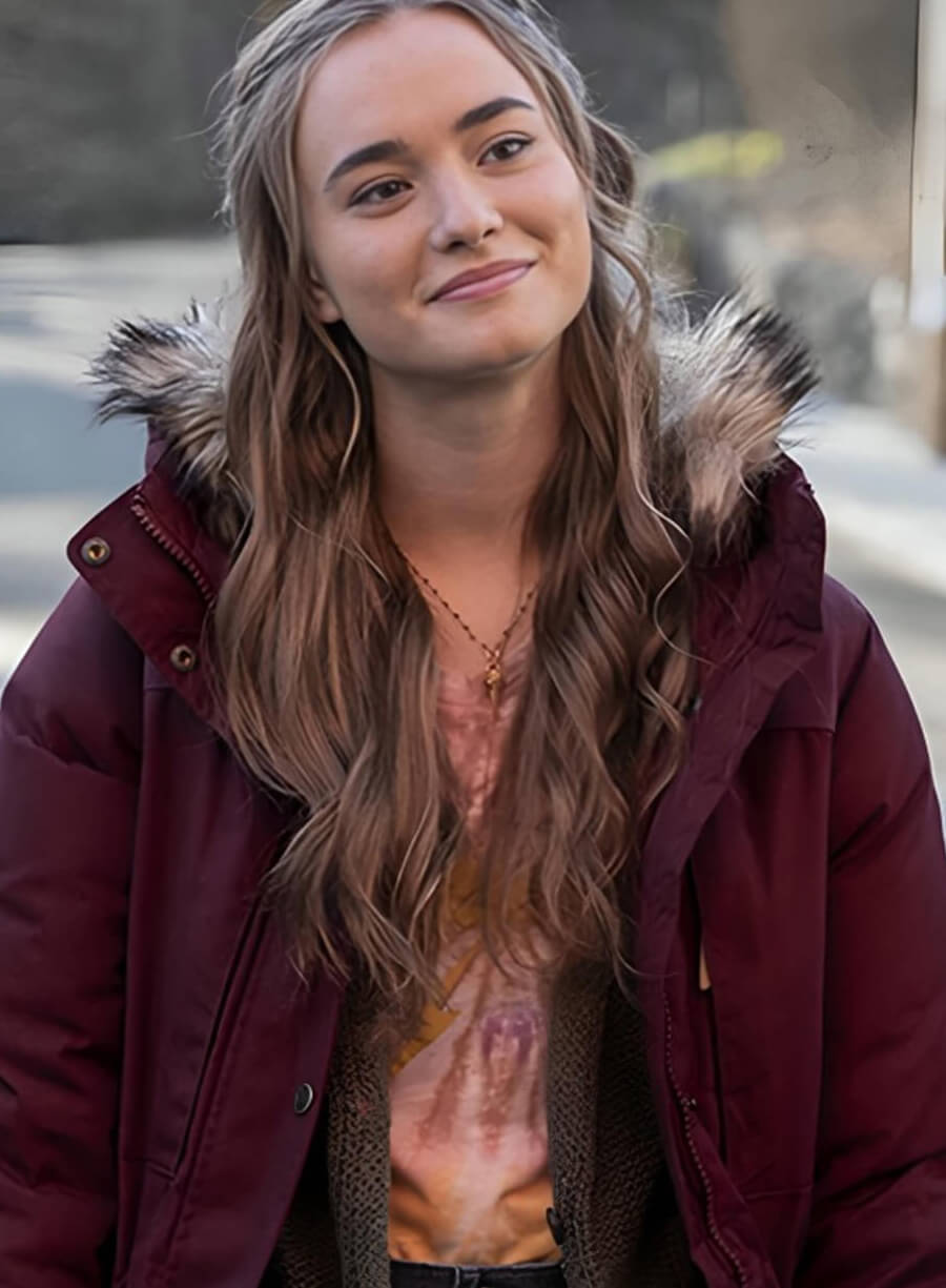 Harpoon Audrey Bishop Inspired Maroon Parachute Fabric Hooded Jacket - Dexter New Blood 2021 Style