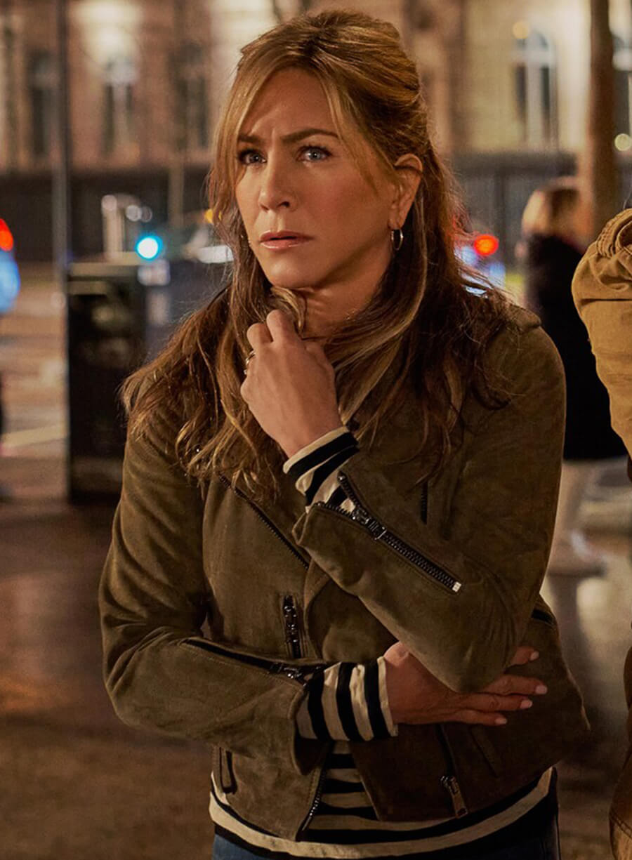 Harpoon Audrey Spitz Inspired Green Leather Jacket - Murder Mystery 2 Style