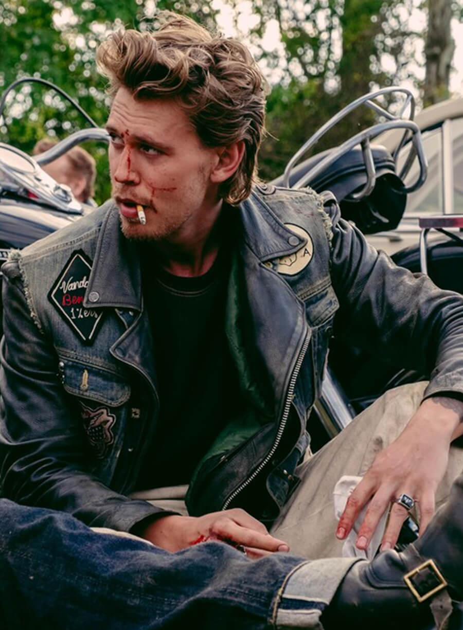 Harpoon Benny Inspired Blue Biker Jacket - The Bikeriders Style