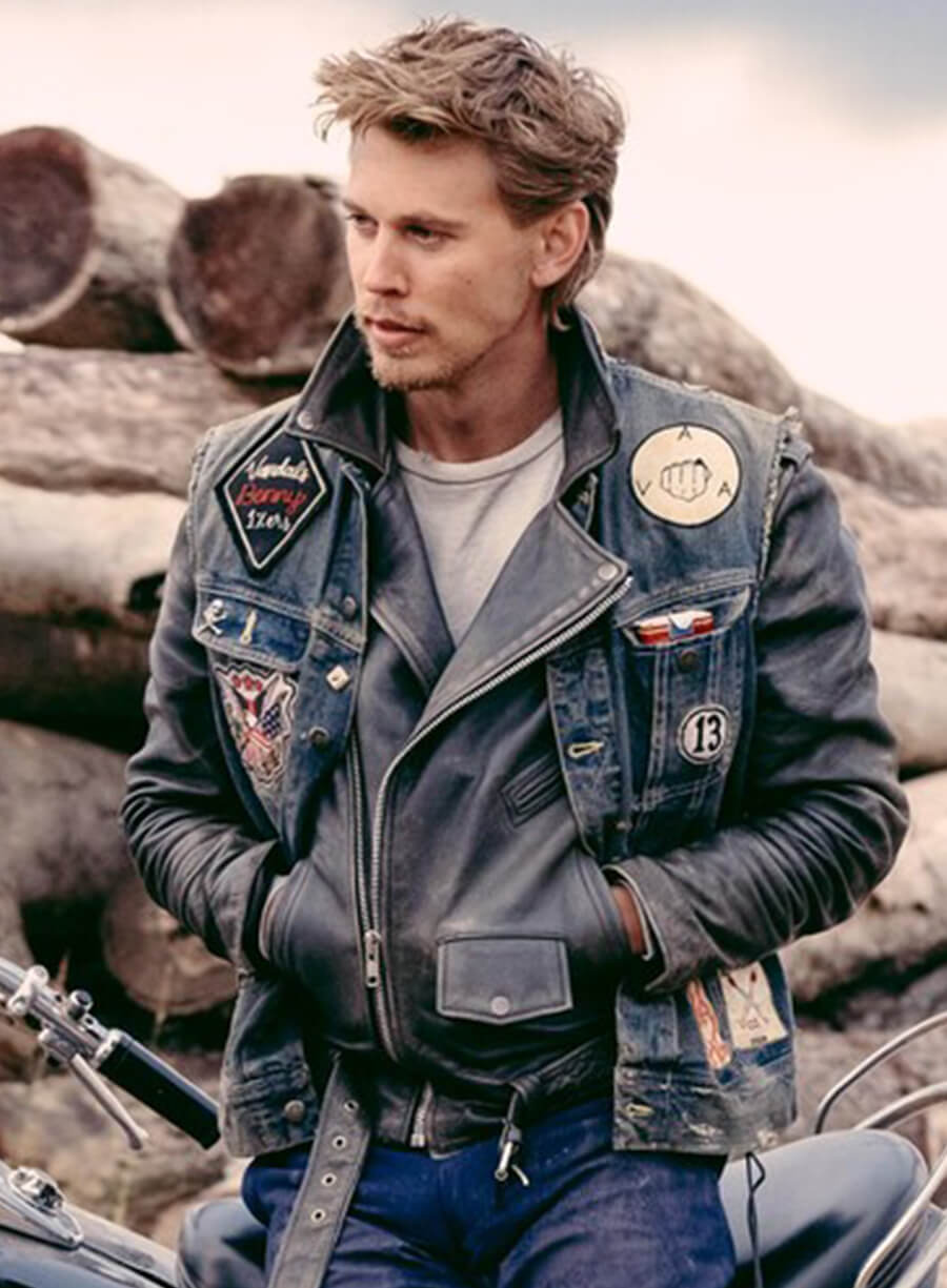 Harpoon Benny Inspired Blue Biker Jacket - The Bikeriders Style