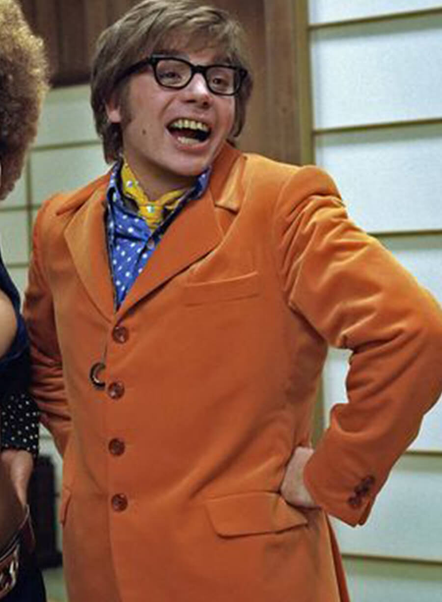Harpoon Mike Myers Inspired Orange Leather Jacket - Austin Powers Style