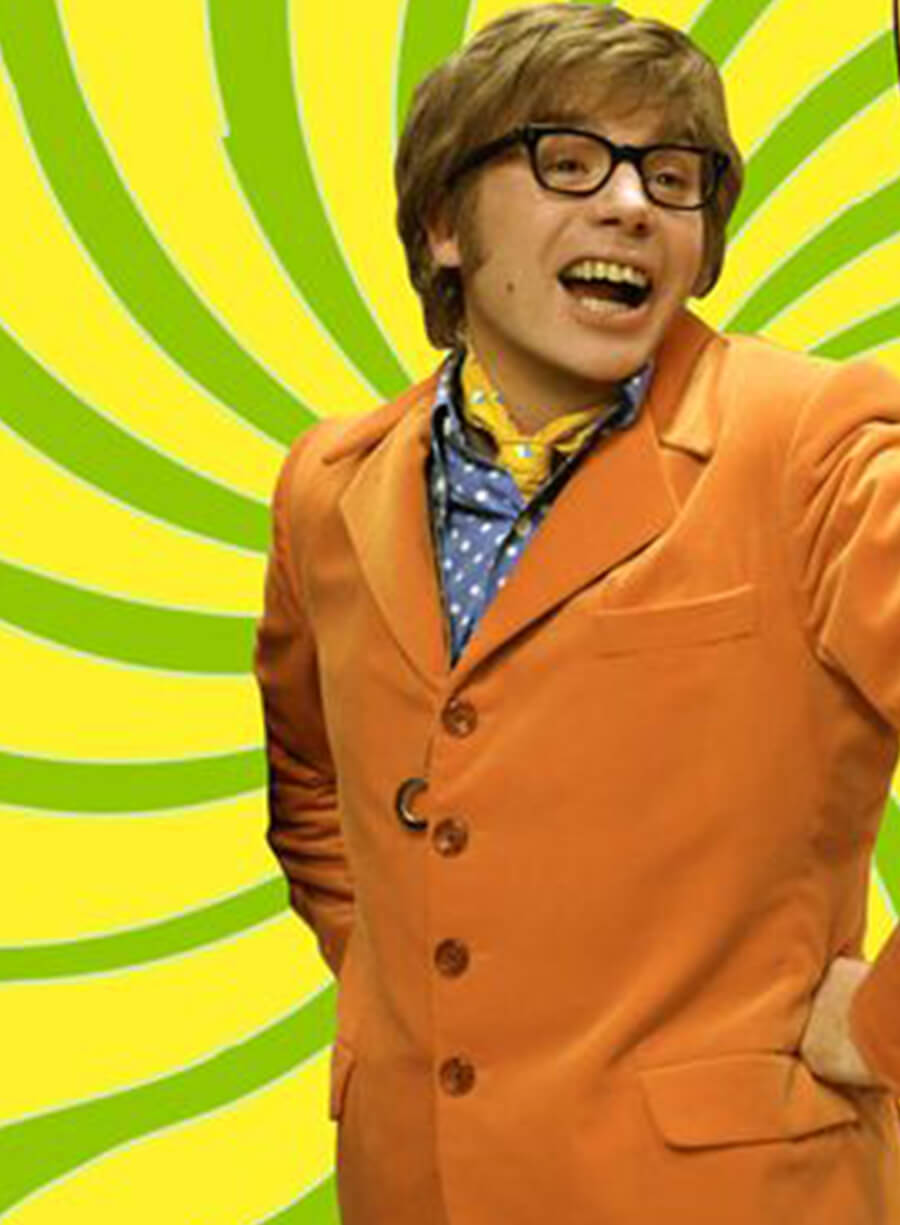 Harpoon Mike Myers Inspired Orange Leather Jacket - Austin Powers Style
