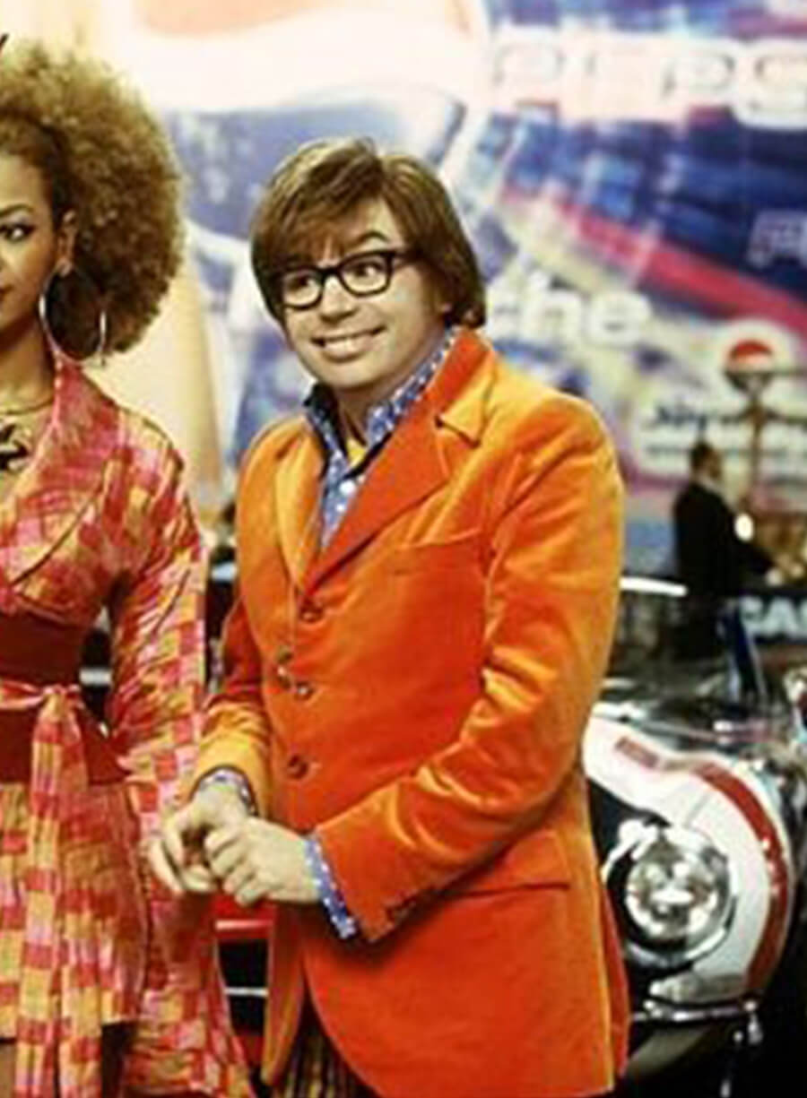 Harpoon Mike Myers Inspired Orange Leather Jacket - Austin Powers Style