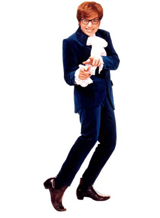 Harpoon Mike Myers Inspired Blue Velvet Trouser Leather Jacket - Austin Powers Style