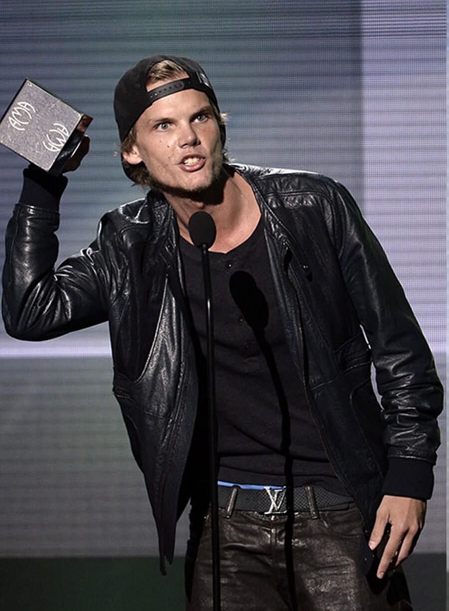 Harpoon Avicii The American Music Awards Inspired Black Leather Jacket - Avicii as Tim Bergling Style