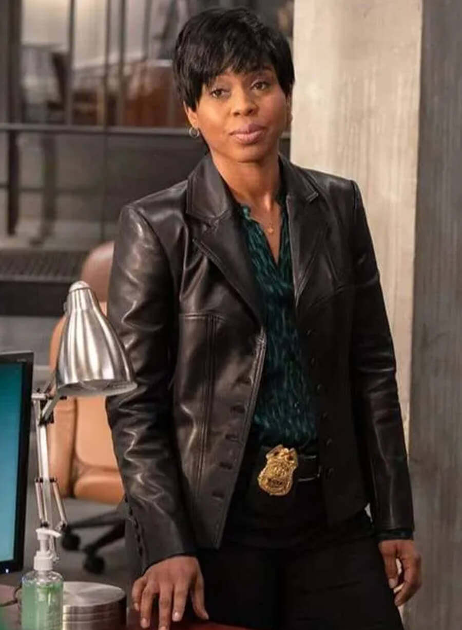 Harpoon Ayana Bell Inspired Brown Leather Jacket - Law & Order Organized Crime Style